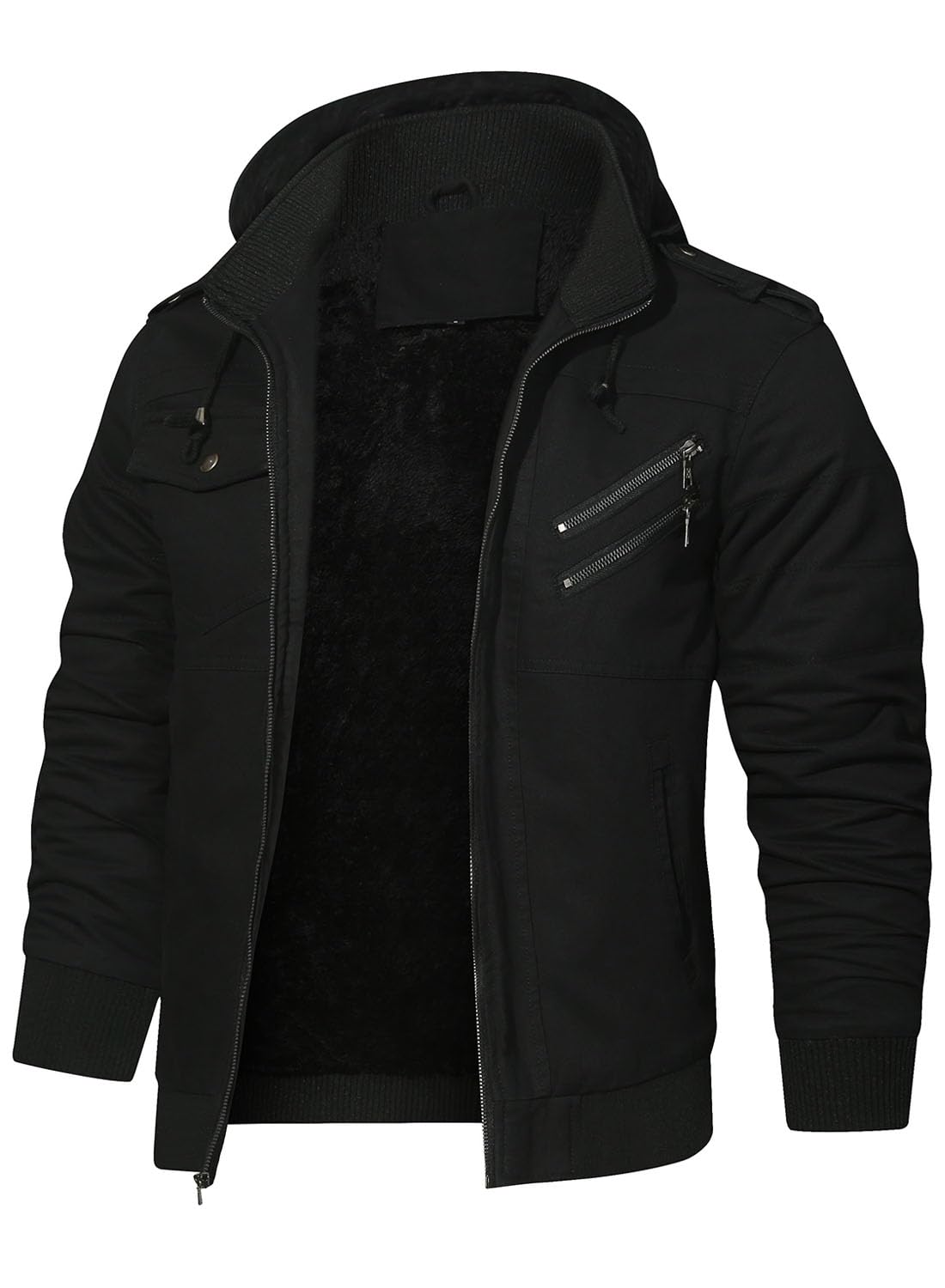 HOOD CREW Herrenjacken Winter Thicken Fleece gefütterte Oberbekleidung Taktische Militär Cargo Jacke mit Kapuze