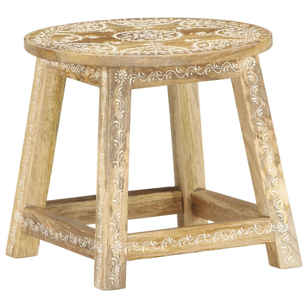 Sgabello dipinto a mano in legno di mango massiccio, 38 x 38 x 35 cm, robusto e durevole, design retrò per studio, caffè, cucina, sala da pranzo, bancone, bistrot e isola di cucina
