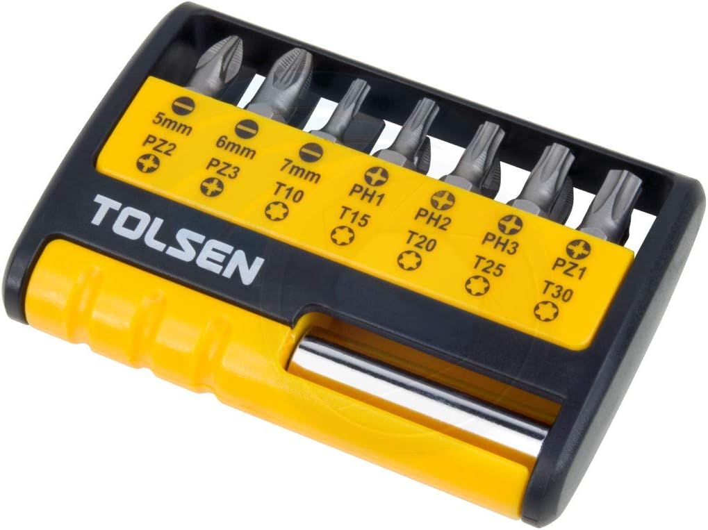 TOLSEN 15pcs Magnetic Bit Holder Set for Cordless Screwdriver Screw Gun Drill
