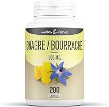 Herbes Et Plantes Onagre/Bourrache 200 Capsules 500 mg - L'emballage peut varier