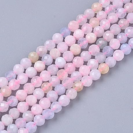 LiQunSweet Morganite Beads – 130 Pcs 3mm