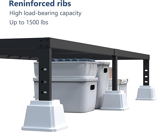 Miniatura 2 de Ahasolid Elevadores de cama resistentes de 4 pulgadas, elevadores de muebles para marco de cama, sofá, escritorio, silla, elevadores de hasta 1500