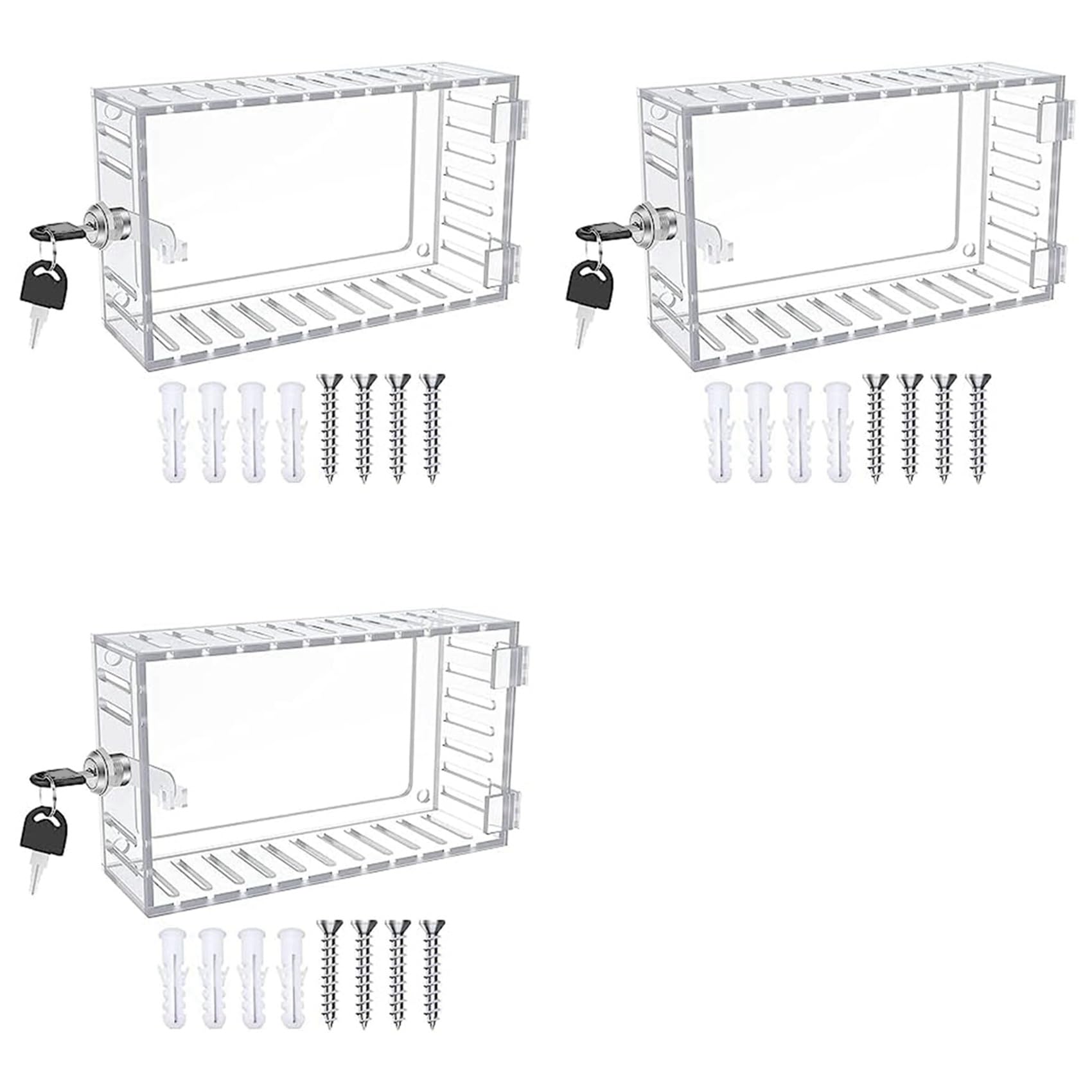 Hndhbfgrt 3X Universal Thermostat Guard with Lock Universal Combination Lock Box Transparent Acrylic Thermostat with Safety Lock