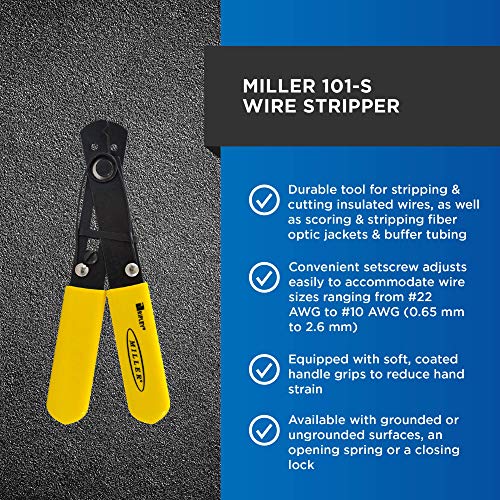 Miller 101-S Adjustable Wire Stripper For Working Technicians, Electricians, And Installers, Grounded #TOP1