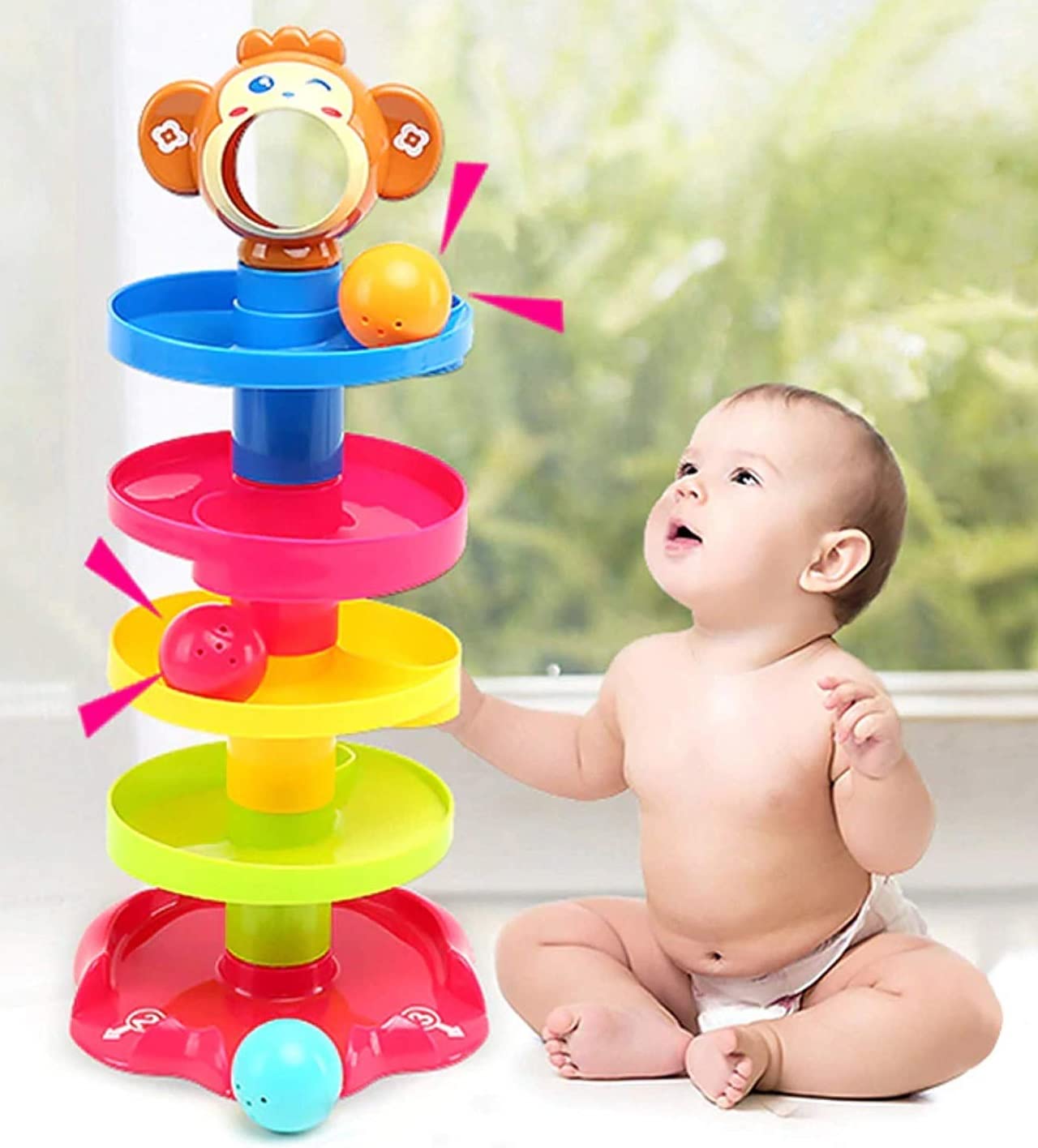 Goyals Monkey Face Design 5 Layer Tower Ball Drop Toy For Babies & Kids With 3 Balls, Multi, 1 Piece (B09TBC67Y7) Amazon Price History, Amazon Price Tracker