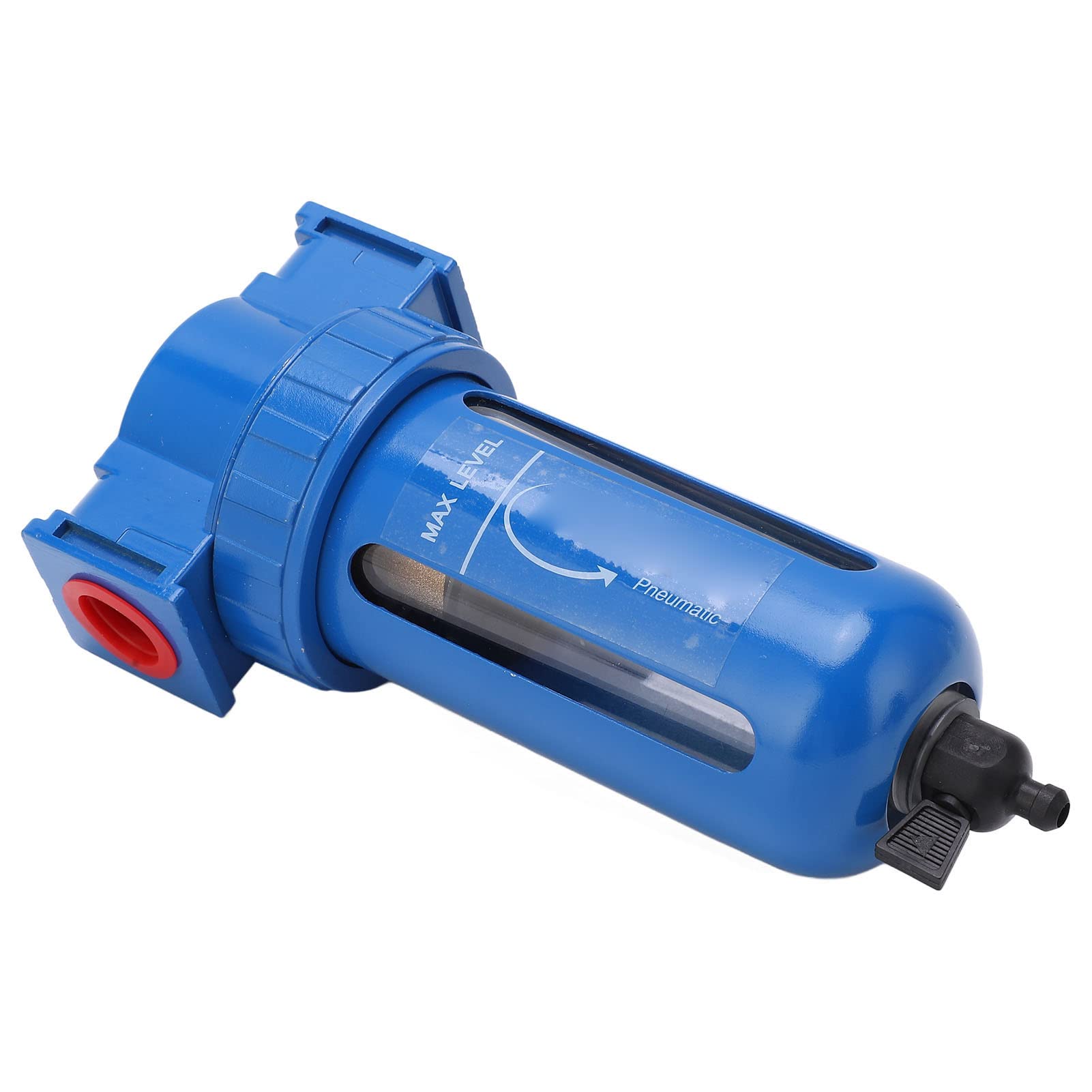 Valutato per pressione di esercizio da 0 a 145 psi, separatore d'acqua con filtro dell'aria compressa con porte NPT da 1/4 di pollice, alloggiamento in lega di zinco e acciaio (1/2"NPT)