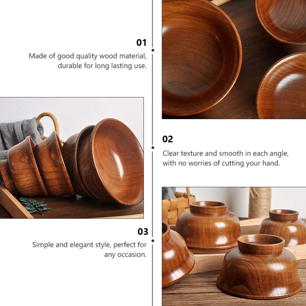 Ensaladera de Madera Tazón para Servir con Patas de Madera Taza de té de la Leche para Ensalada Arroz Miso Sopa Frutas Exhibición Decorativa 13x13x7cm