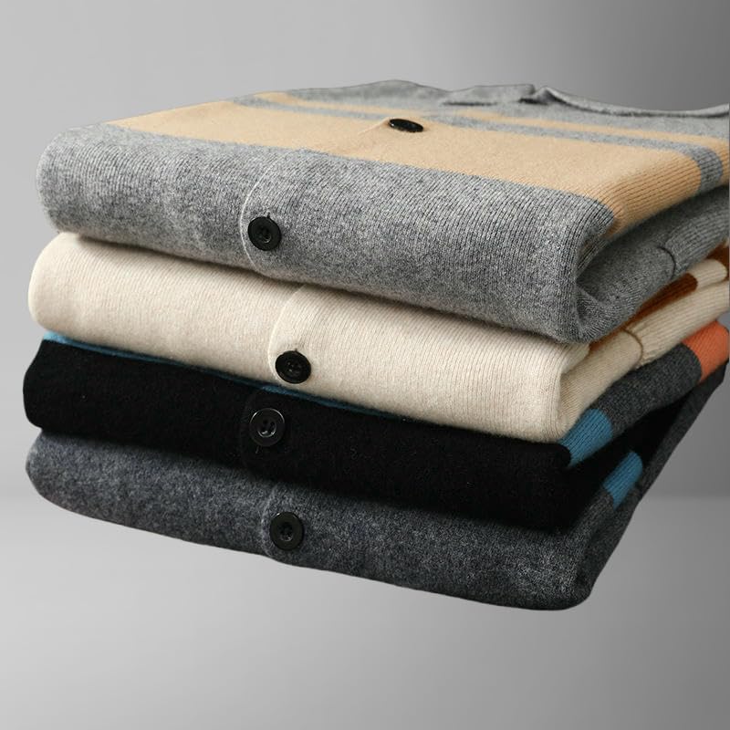 Cárdigan de punto de lana para hombre chaqueta abrigo estilo coreano otoño invierno casual 4