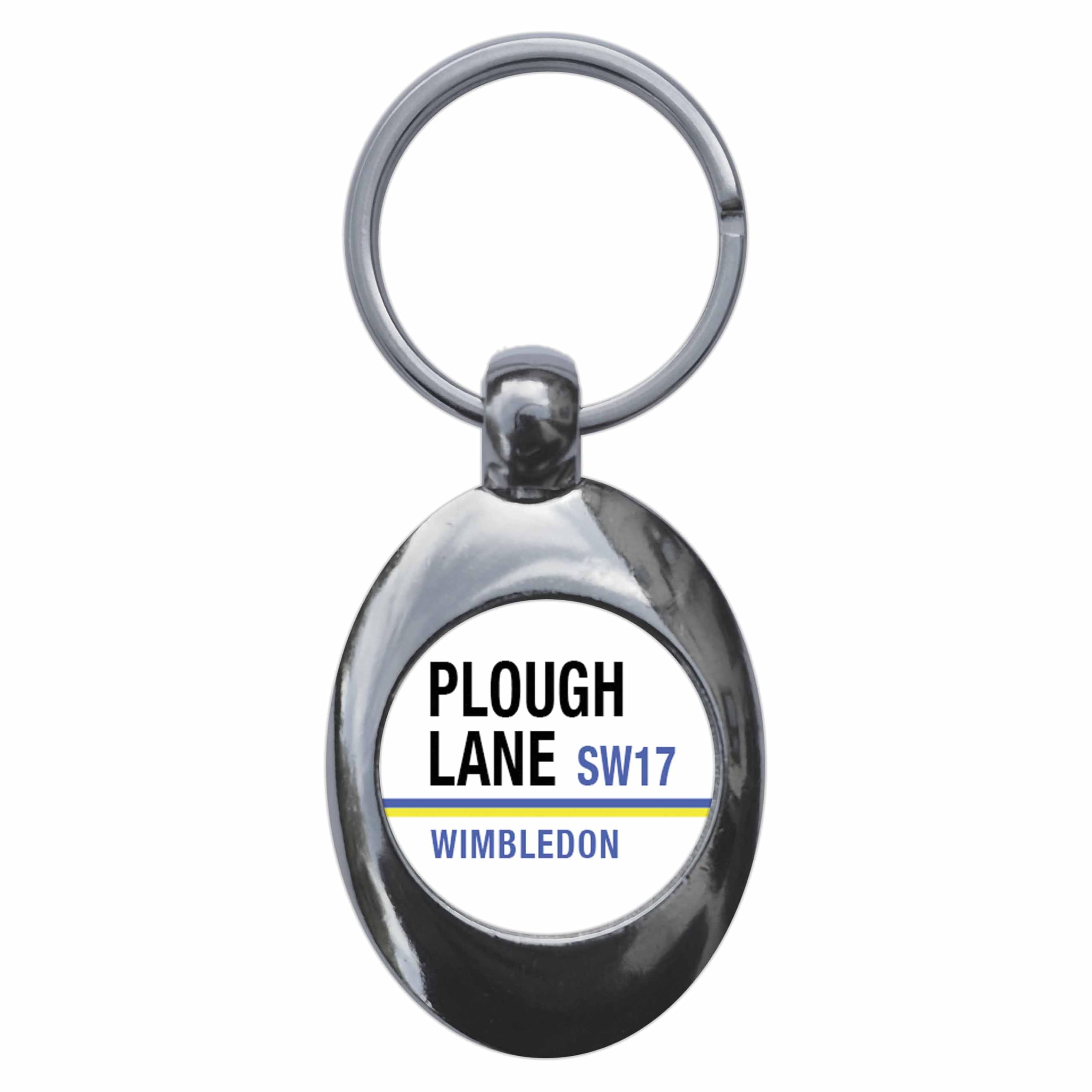 Ozorath Plough Lane SW17 Road Sign Keyring Keychain Key Ring Chain With Trolley Coin