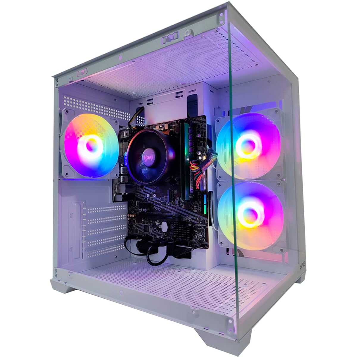 PC GAMER BRANCO RYZEN 5 5600GT, 16GB DDR4, SSD 480GB, AQUÁRIO