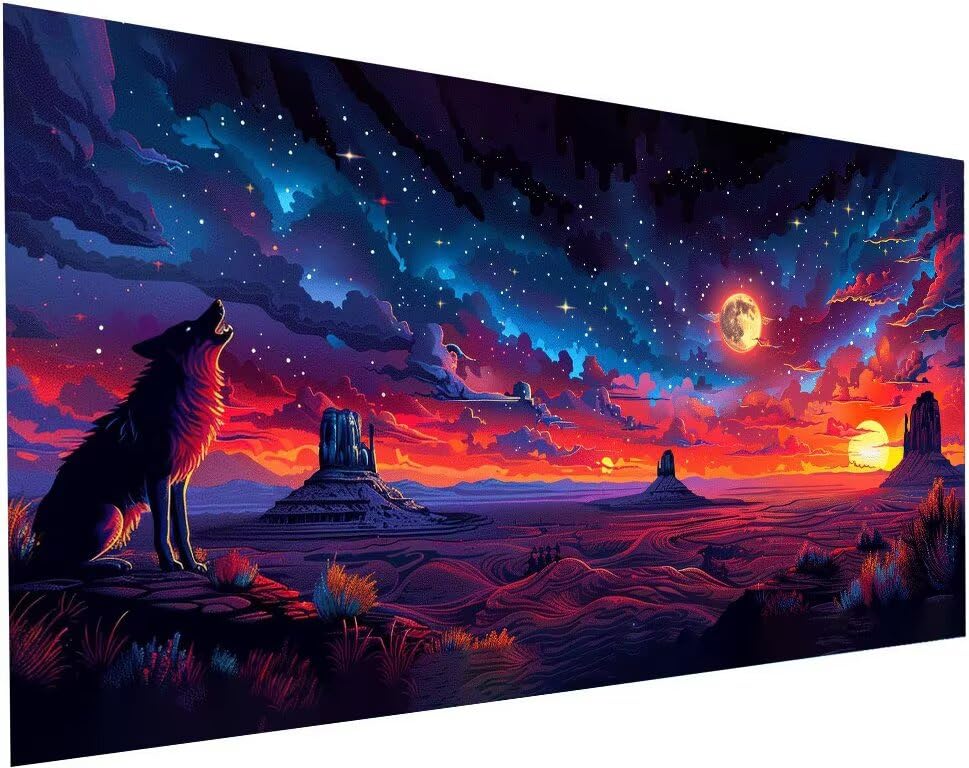 Peinture diamant lune 5D grand format pour activité manuelle