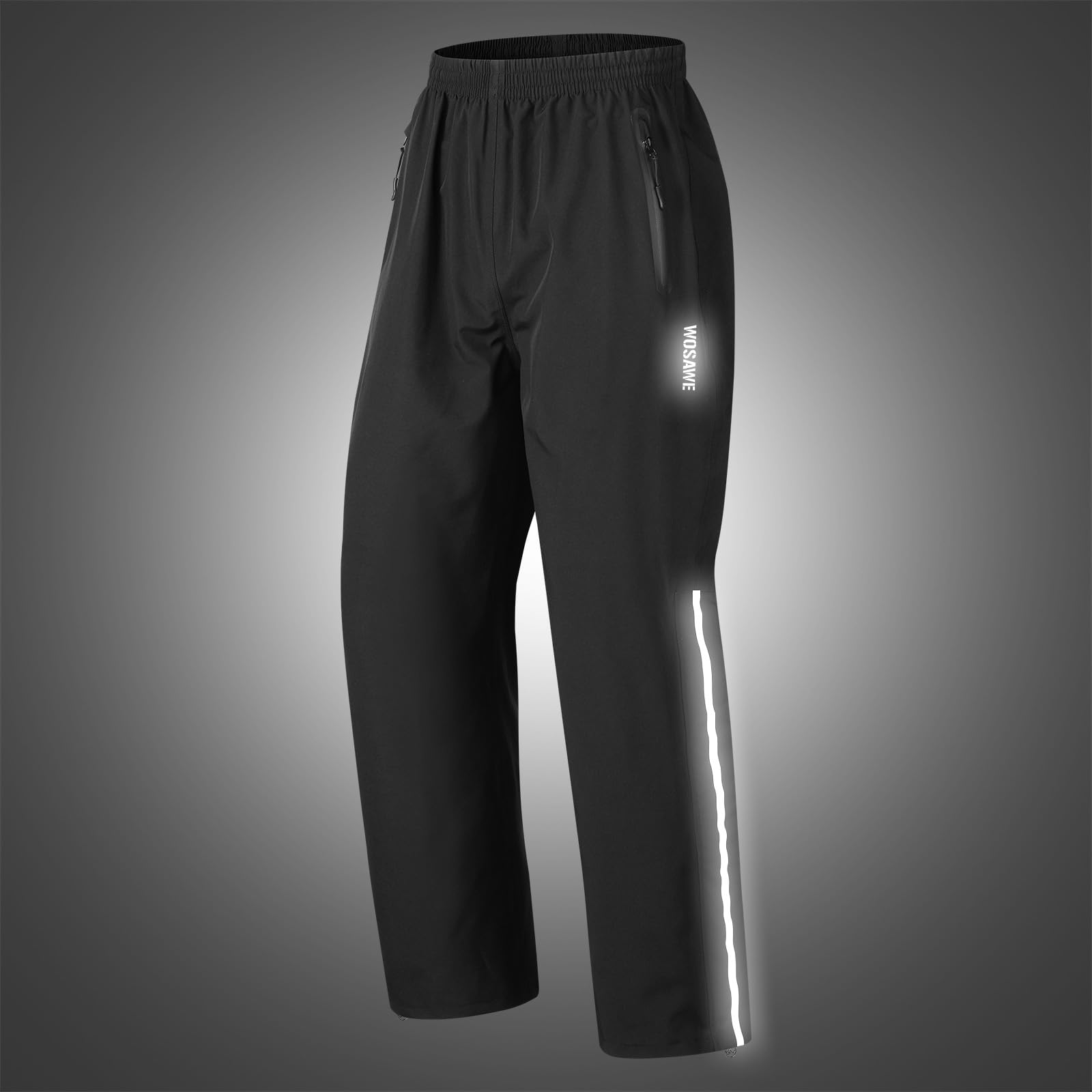 WOSAWE Pantalones impermeables unisex ligeros y transpirables para motocicleta, pantalones de lluvia resistentes al viento, pantalones de senderismo con funda para zapatos