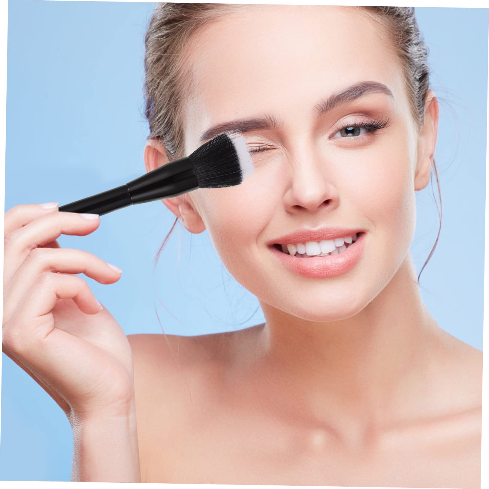 BESTYASH 2 Pcs Double Layer Stippling Makeup Brushes Soft Fiber Blush Highlight Brushes for Easy Application Travel Friendly Design for and Professionals