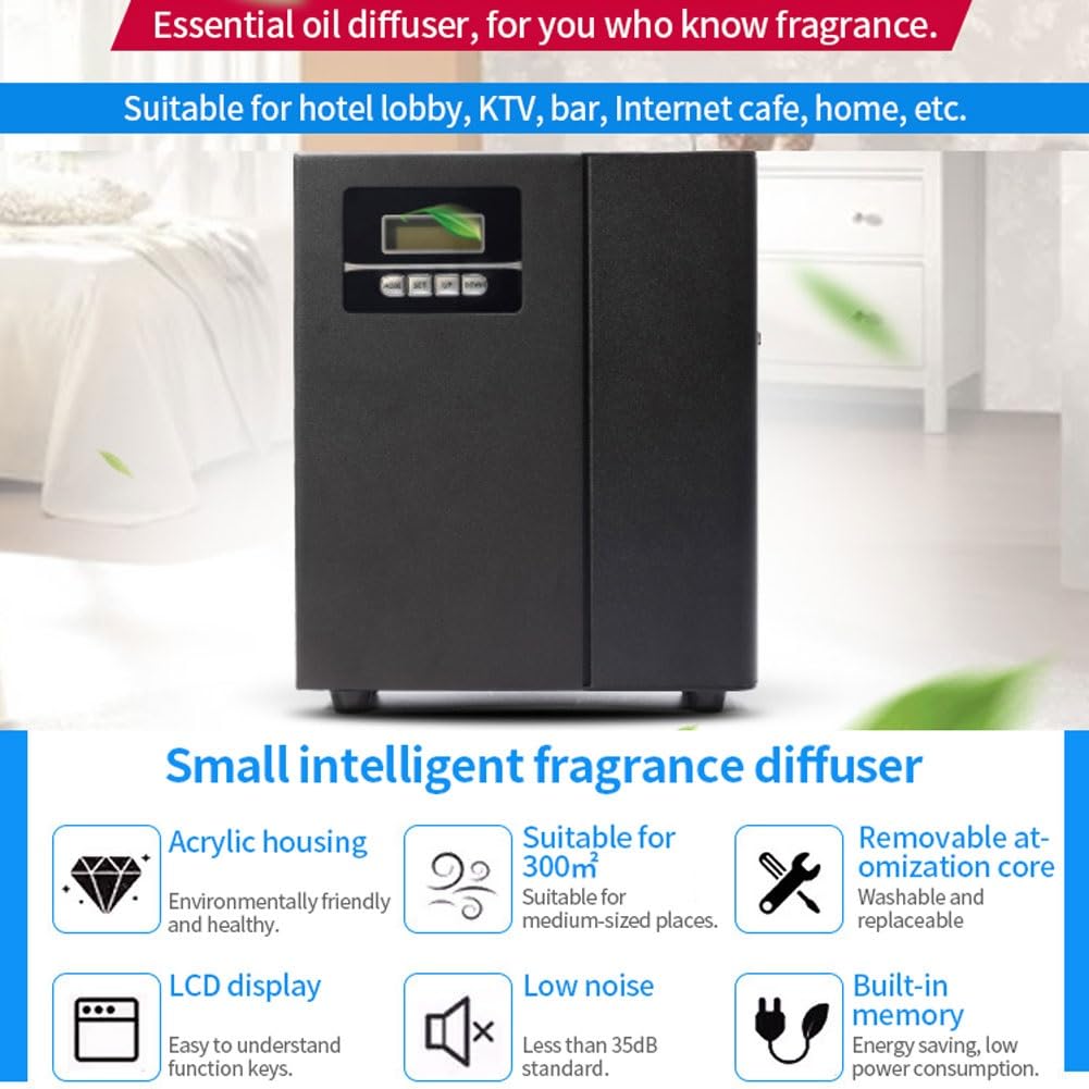 Inteligentna wytwornica powietrza do montażu na ścianie, dyfuzory do aromaterapii olejków eterycznych z wyświetlaczem LCD, pojemność 150 ml i 4-segmentowy czas, zasięg do 200㎡, do domu, biura(White)