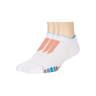 Eurosock Phantom Run Light No Show Tab 3 Pack Crew Cut Socks Shoes White