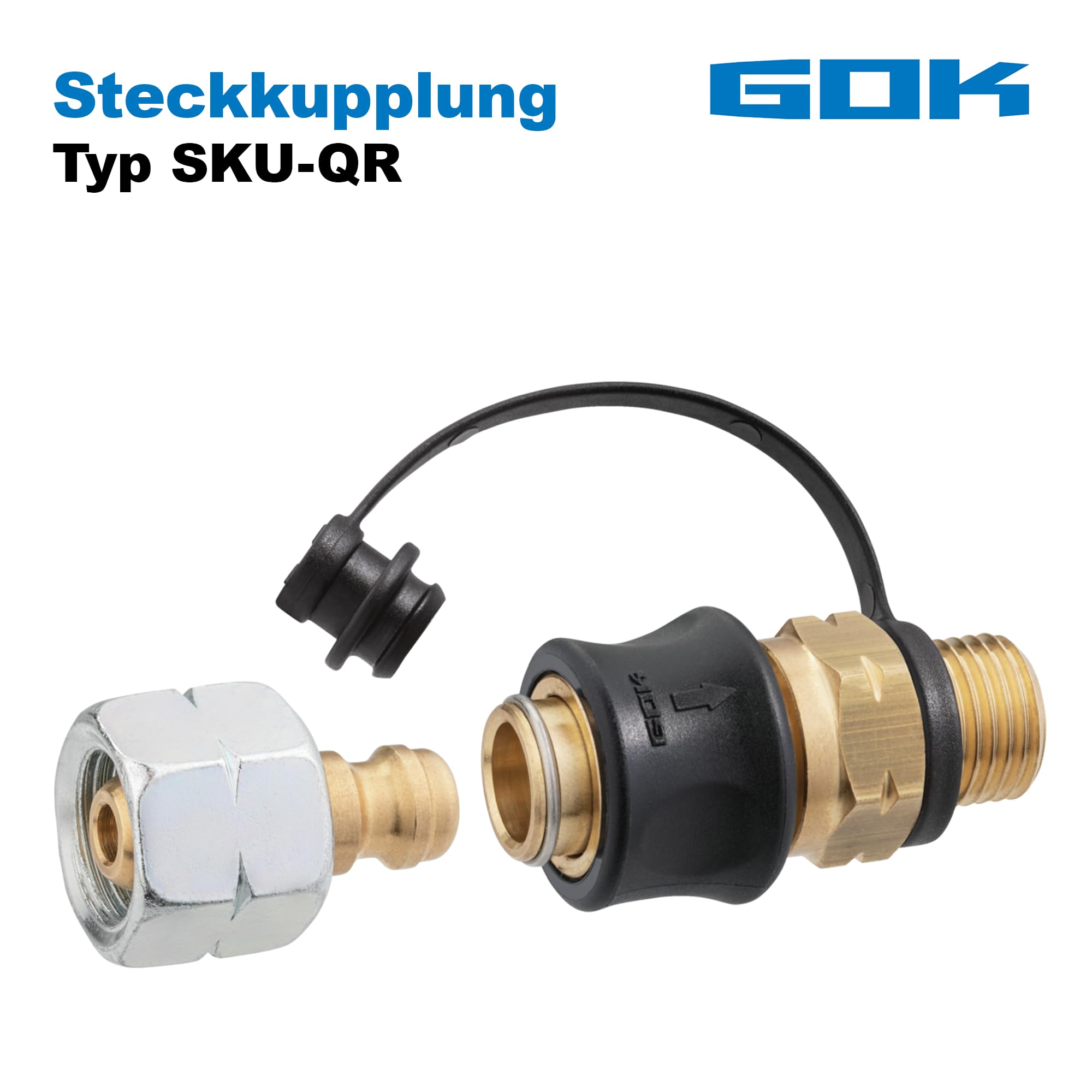 GOK Kit de coupleur enfichable SKU-QR PS5bar G1/4 LH-KN x SKU et STN x G1/4 LH-UEM - Accessoires de haute qualité pour une alimentation en gaz précise !