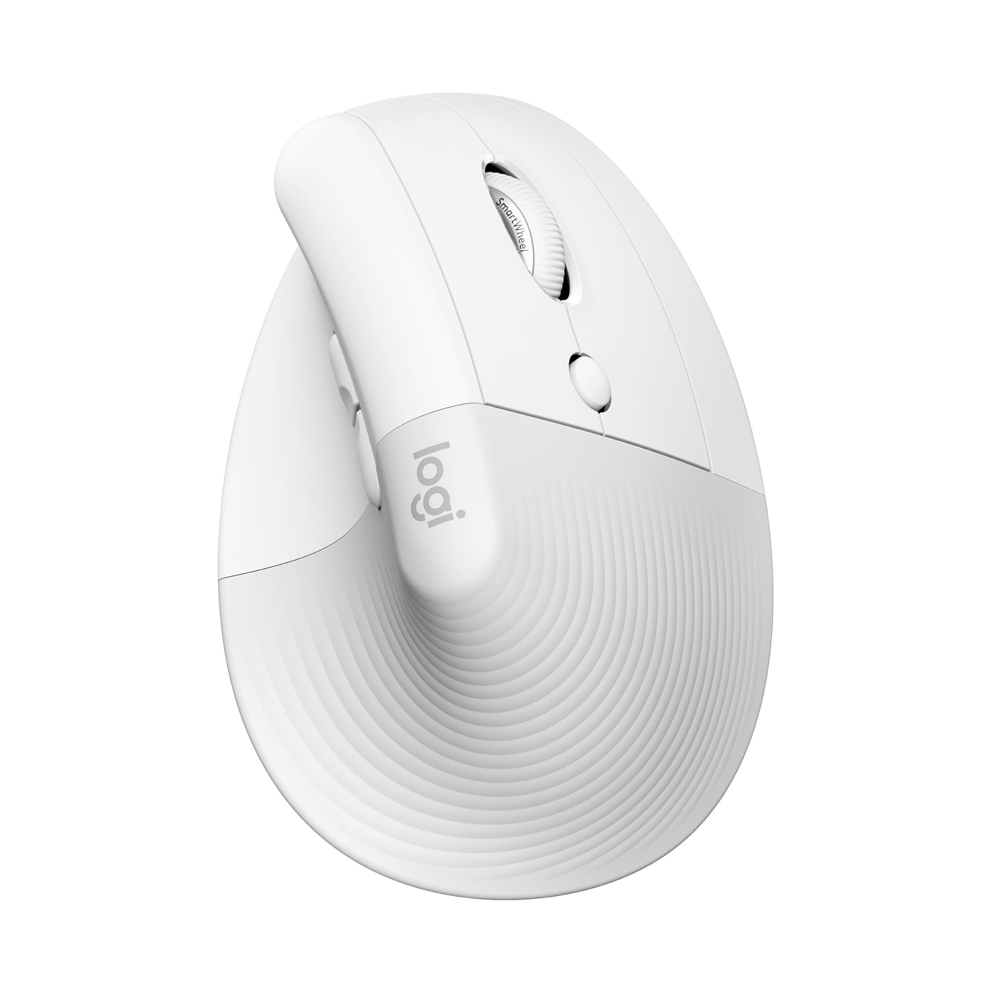 Logitech Lift Mouse Ergonomico Verticale | Senza Fili, Ricevitore Bluetooth o Logi Bolt USB, Clic Silenziosi, 4 Tasti, Windows/macOS/iPadOS, PC/Laptop - Bianco