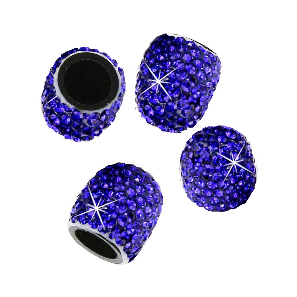 4 Tappi Valvola Pneumatici Auto Cristallo Diamantato Lucido Antipolvere