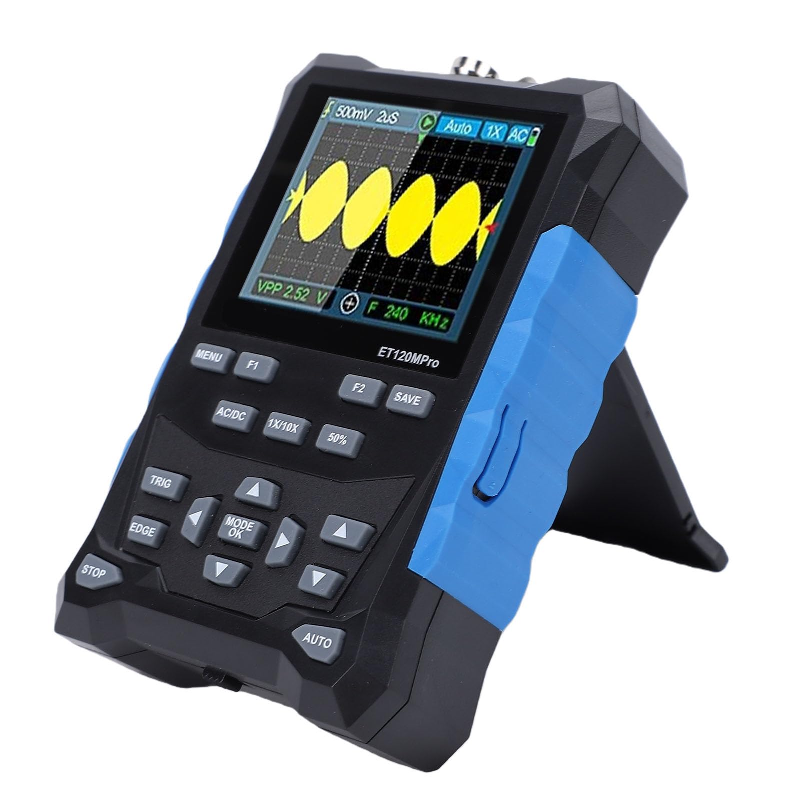 Generic Osciloscopio Digital Portátil con Ancho de Banda de 120 MHz Excelente Precisión para I+D y Educación Pantalla a Color de 2,4 Pulgadas