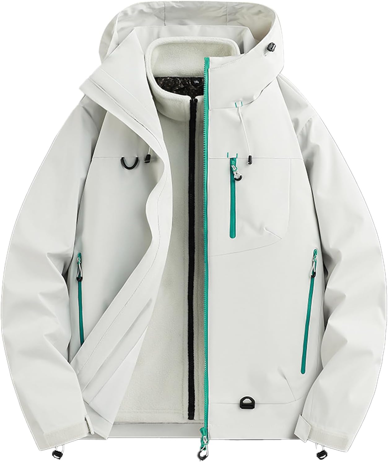 3-in-1 Fall-Winter Coats with Hood, 2026 New Snow Ski Jacket, Waterproof Windproof, Fleece Lined, for Women and Men