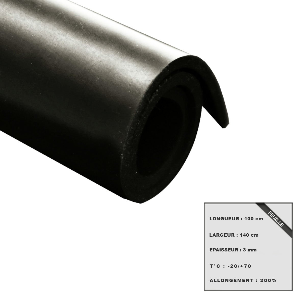 foglio di tela gomma naturale 100x140cm 3 mm di spessore