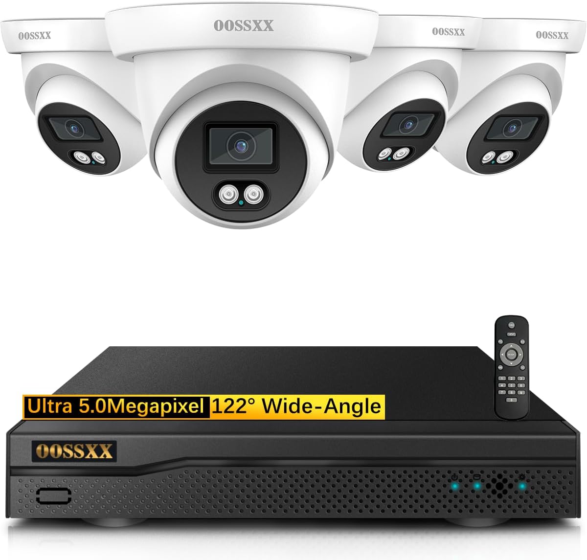 5MP Wired Outdoor Security Camera System Dome Video Surveillance DVR Kits