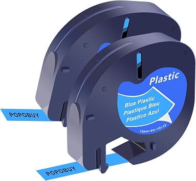 2PK 12mm Compatible for Dymo Letratag Refills 91335 Blue Plastic Label Tape