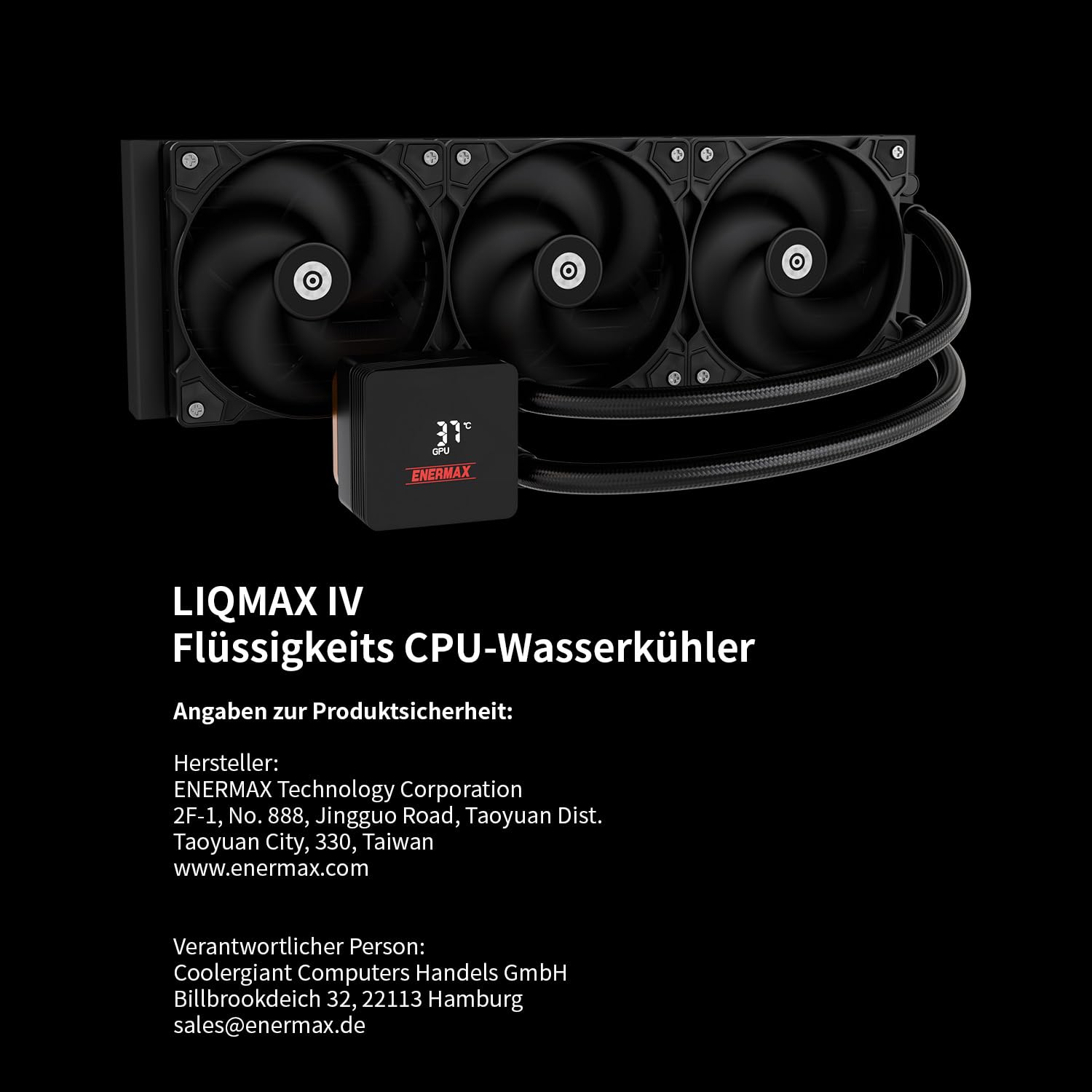ENERMAX LIQMAX IV 240 mm AIO CPU, raffreddamento ad acqua, Dual Chamber|TDP 360W+|Intel LGA 1851/1700/115x/2066| AMD AM5/AM4 |Display digitale |2 X 120 PWM Performance Flow Fan |ELC-LMIV240-SF