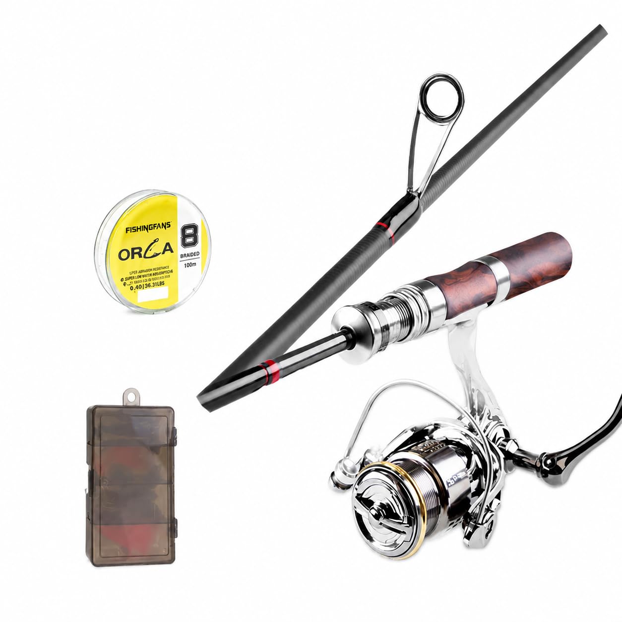 Canna da Pesca Telescopica in Fibra di Carbonio, Set Completo per Pesca a in Torrente