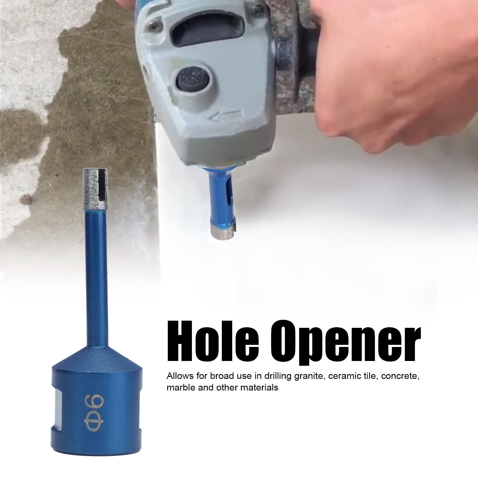 Hole Opener Sintered Diamond Hole Saw Drill Bit for Marble Granite Stone M14 Female Thread (6mm)