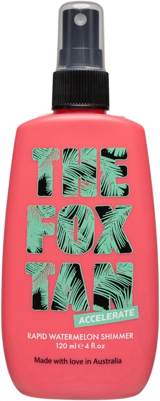 Rapid Watermelon Shimmer, Natural Tanning Accelerator For Darker & Long-Lasting Tans, Blurs Imperfections, Vegan & Cruelty Free, 120 mL