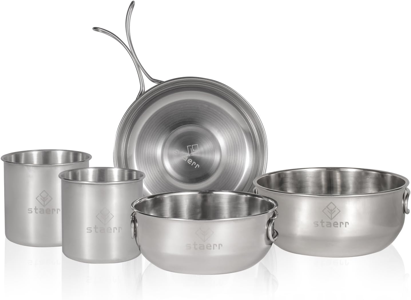 QYstaerr Camping Cookware Set Stainless Steel Campfire