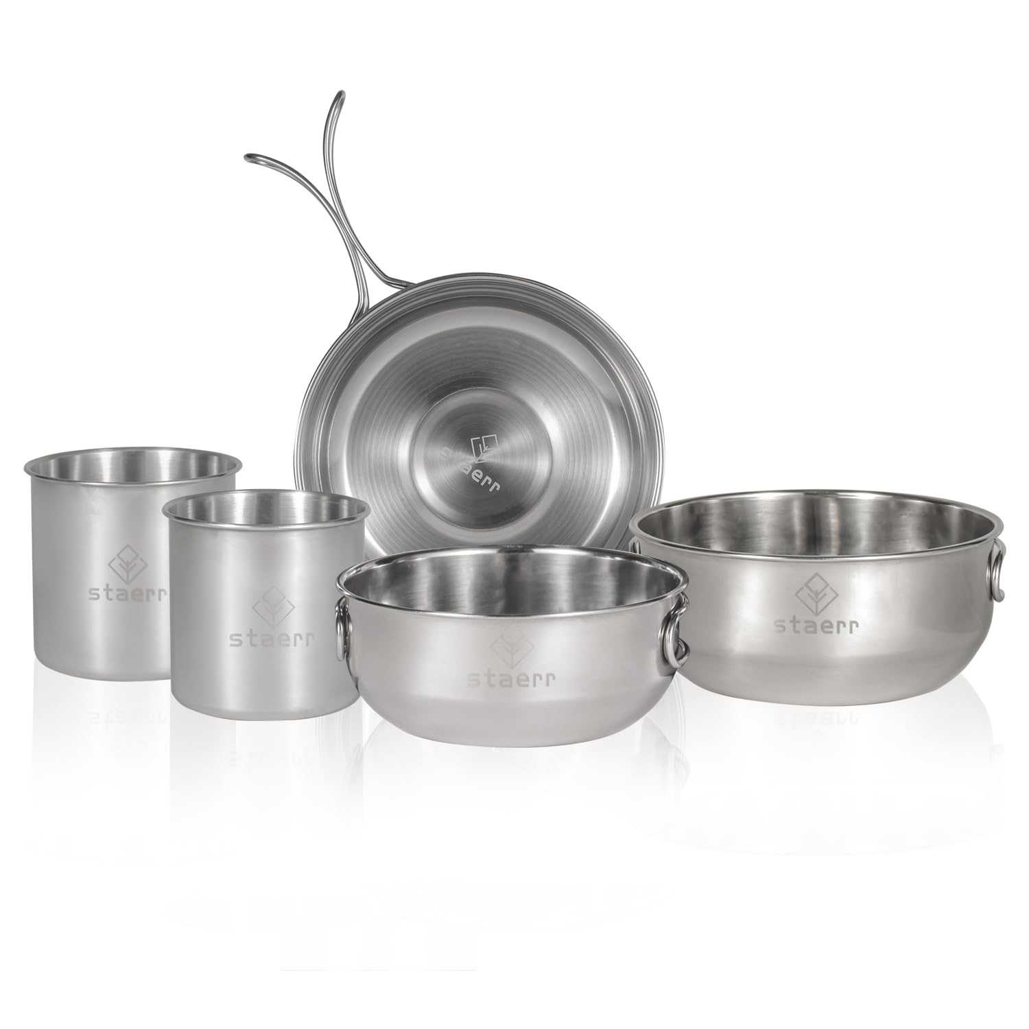 Photo 1 of Camping Cookware Set Stainless Steel Campfire Cooking Pots and Pans for Camping Backpacking Hiking Outdoor Cooking and Picnic