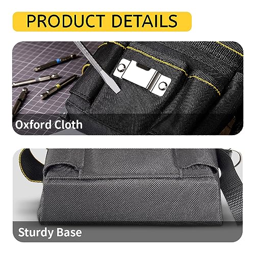 WINHUNT Tool Belt Pouch, Electrician Pouch 18 Pocket with Adjustable Nylon Belt 15x4x22cm Black (18 Pockets) 7 WINHUNT Tool Belt Pouch, Electrician Pouch 18 Pocket with Adjustable Nylon Belt 15x4x22cm Black (18 Pockets) - Image 7