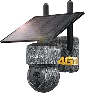 INQMEGA Solar Security Camera Outdoor, 360° PTZ WiFi Wireless Security Camera with 2K 3MP Night Vision, PIR Motion Detection and Siren,IP66 Waterproof,Two-Way Audio,SD/Cloud, IP65 Waterproof asin的图片