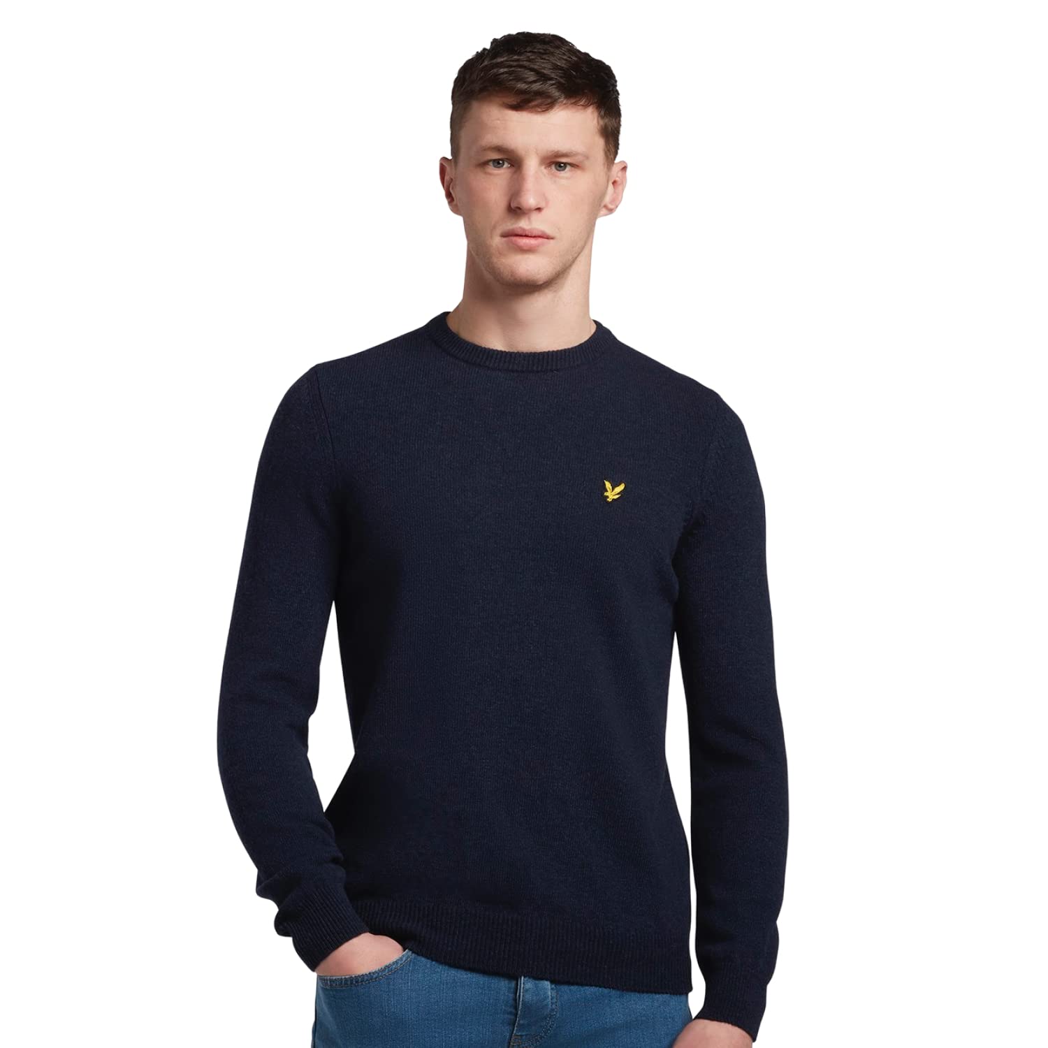 Lyle & Scott Uomo Maglione Girocollo in Misto Lana d'Agnello