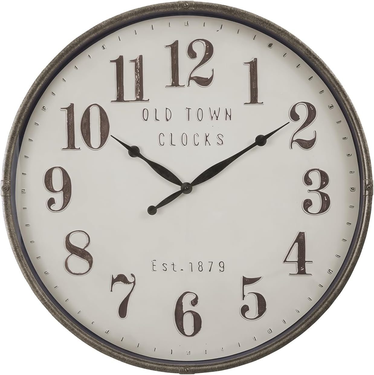 Monarch Specialties I 9024 Clocks, 30" Round, Large Oversized, Wall Clock, Brown, Transitional
