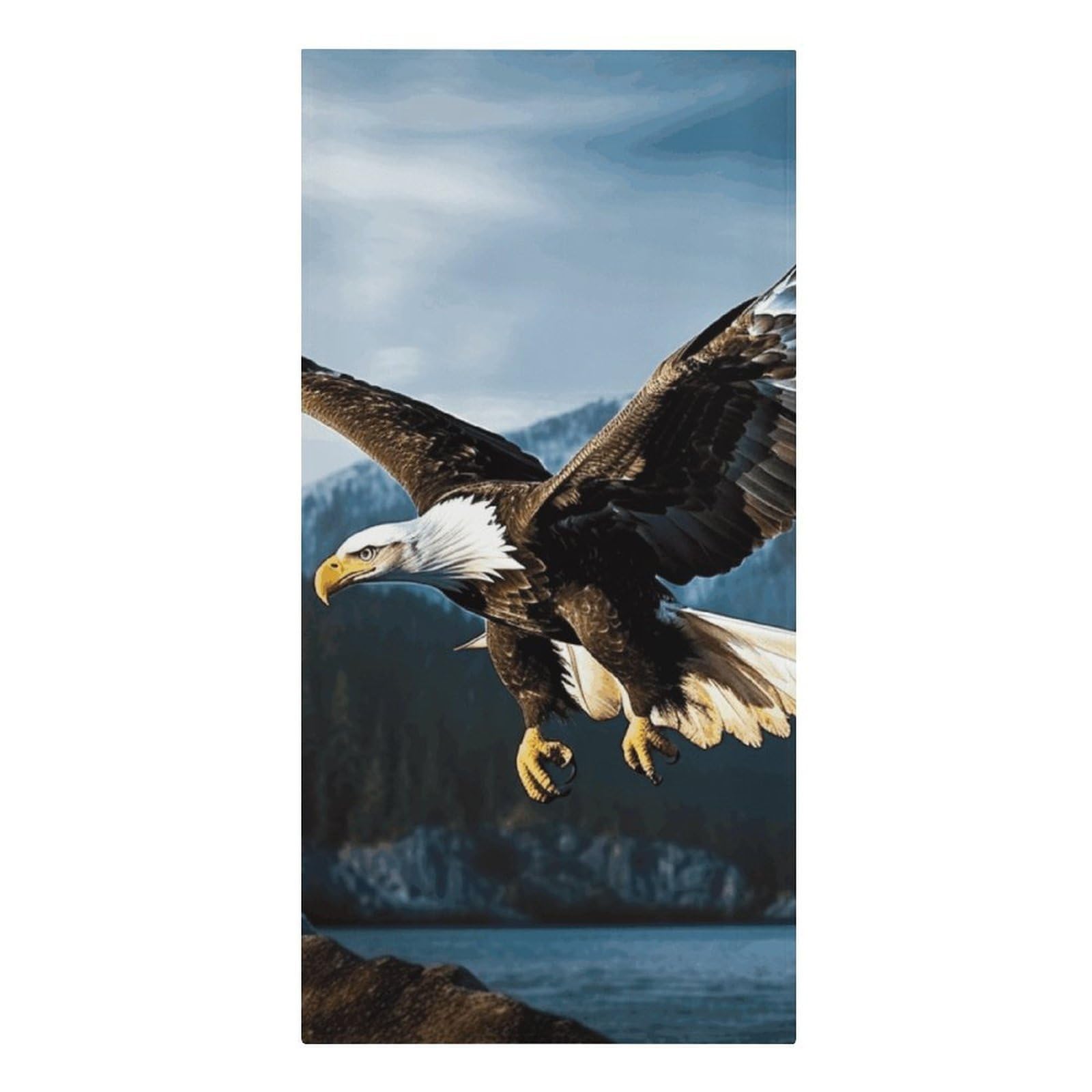 QMNLKH Eagle at Hunting Beach Towel for Women, Large Microfiber Pool Towel for Men, Absorbent Swim Towels for Home, Lightweight Bath Towels for Camping, Yoga, 30.3"x61.4"