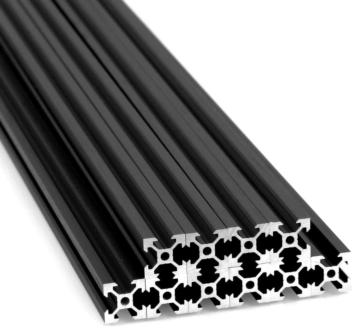 2020 Aluminum Extrusion 48 inch / 1220mm Black (10Pcs/Pack) V-Slot European Standard for 3D Printer,CNC and Laser Engraving Machine