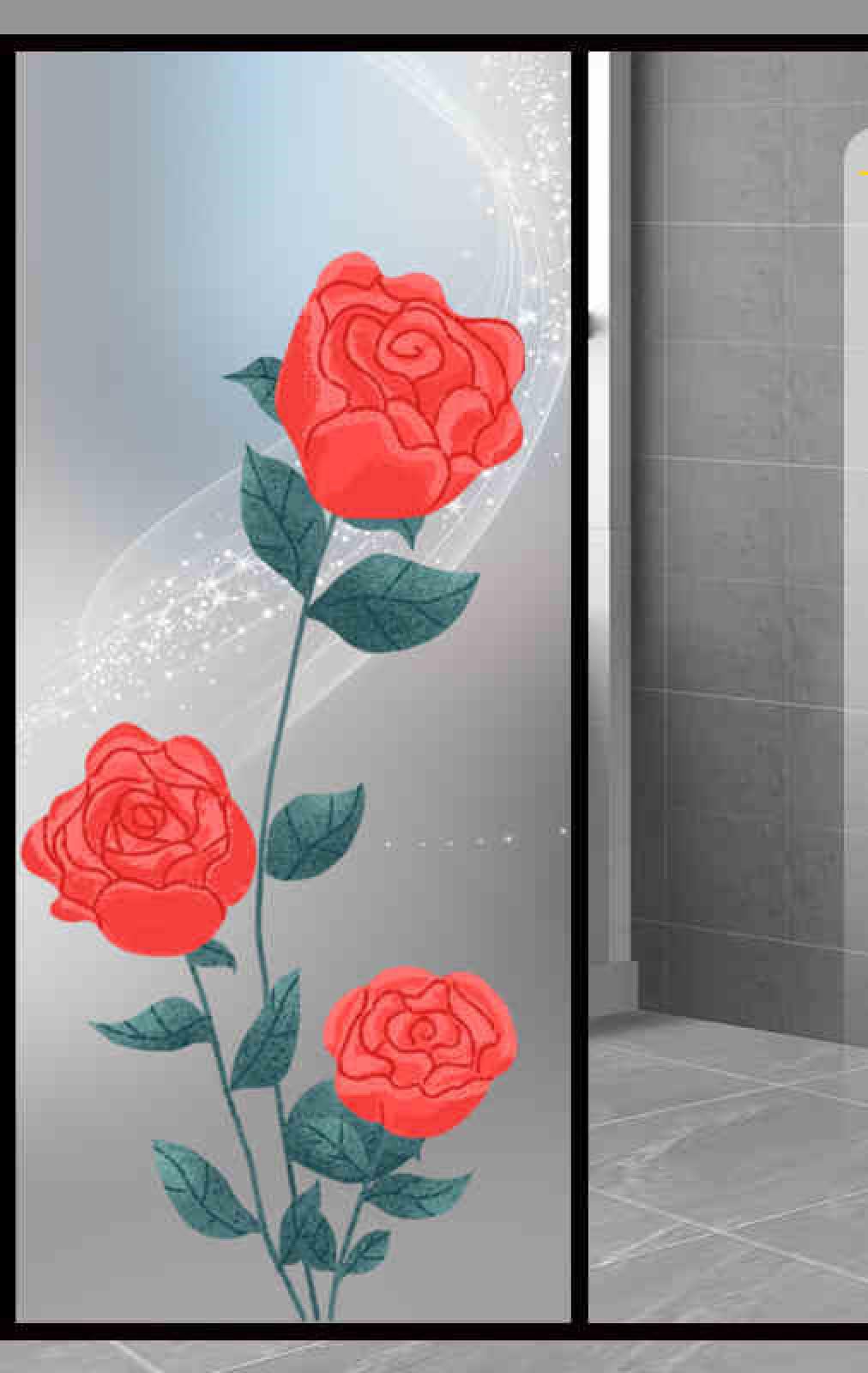 Window Film Privacy Red Flowers Glass Frosted Privacy Film For Glass Windows Static Cling No Glue Window Films Covering Self Adhesive Anti Uv For Office Bathroom Home 50x100cm/1pcs