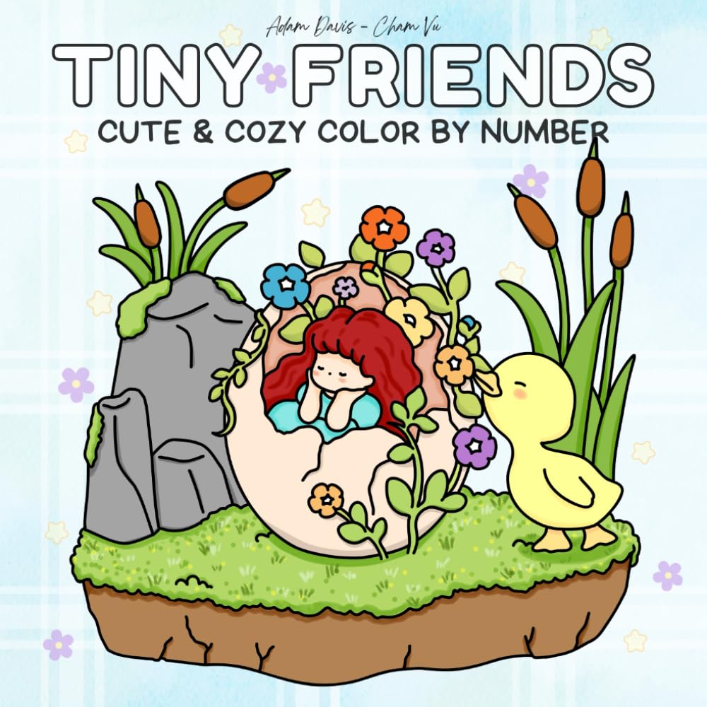 Tiny Friends: Cute and Cozy Color by Number for Teens and Adults – 40 Easy Designs for Relaxation