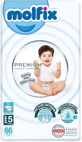 حفاضات مولفيكس المفتوحة مقاس 5، عبوة ميجا 66 حفاضة، للوزن 11-25 كجم