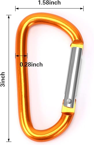 Miniatura 7 de Carabiner Clips, Upins Aluminum Locking Spring Hook Keychain D Shape Heavy Duty Buckle Pack Carabiners Clip Lock Snap Hooks Backpack Clip
