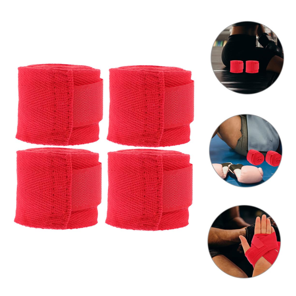 OSOLADY 4rolls Boxing Hand Wraps Sweat Absorbing Protective Straps for Wrist Support Elastic and Hand Protector Wraps for Boxing Kickboxing Thai Training Comfortable Easy to Carry