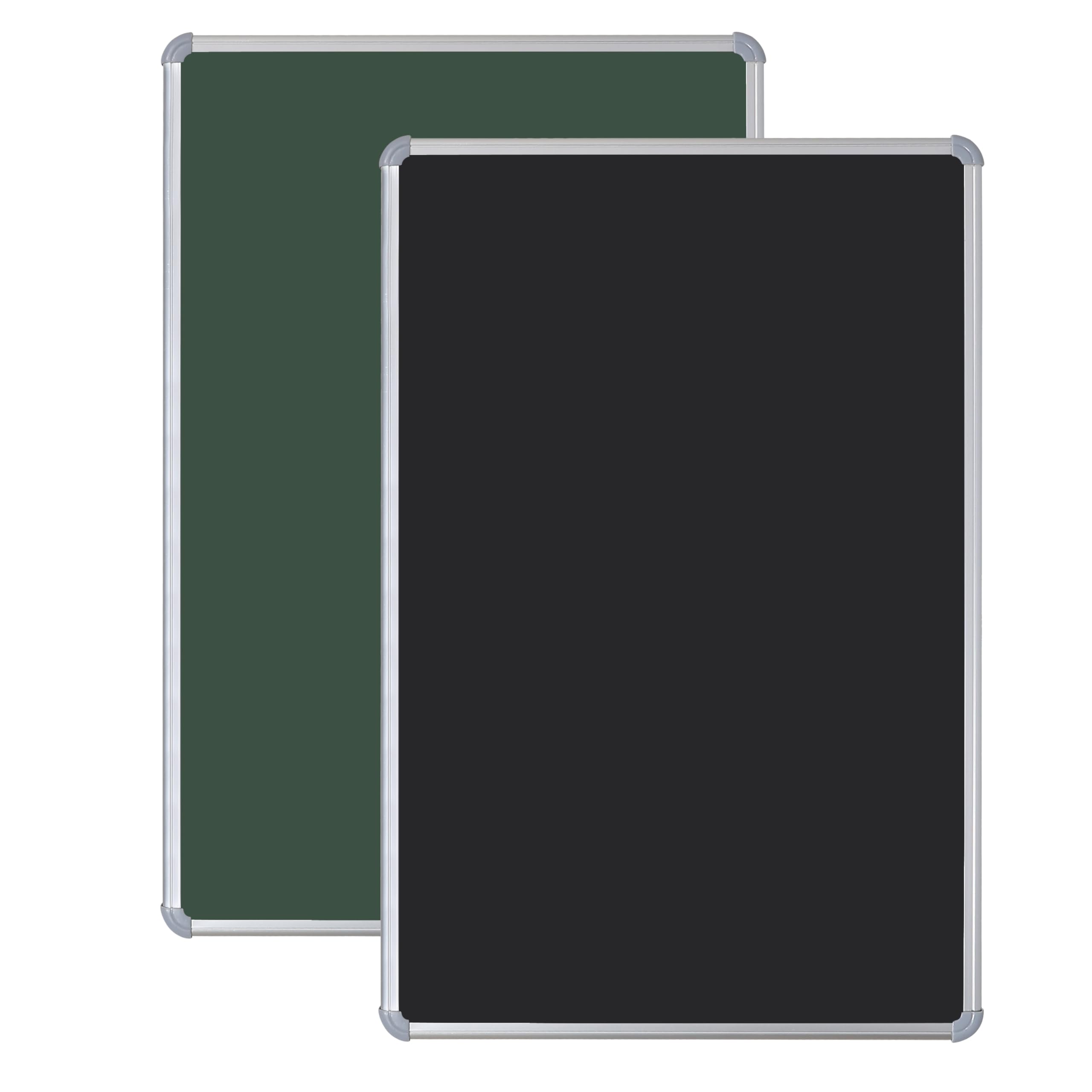 Roger & Moris Aluminium Framed Double Sided Board with Black Chalkboard and Green Chalkboard for Home, Office and School (Size : 1.5 feet x 1 foot)