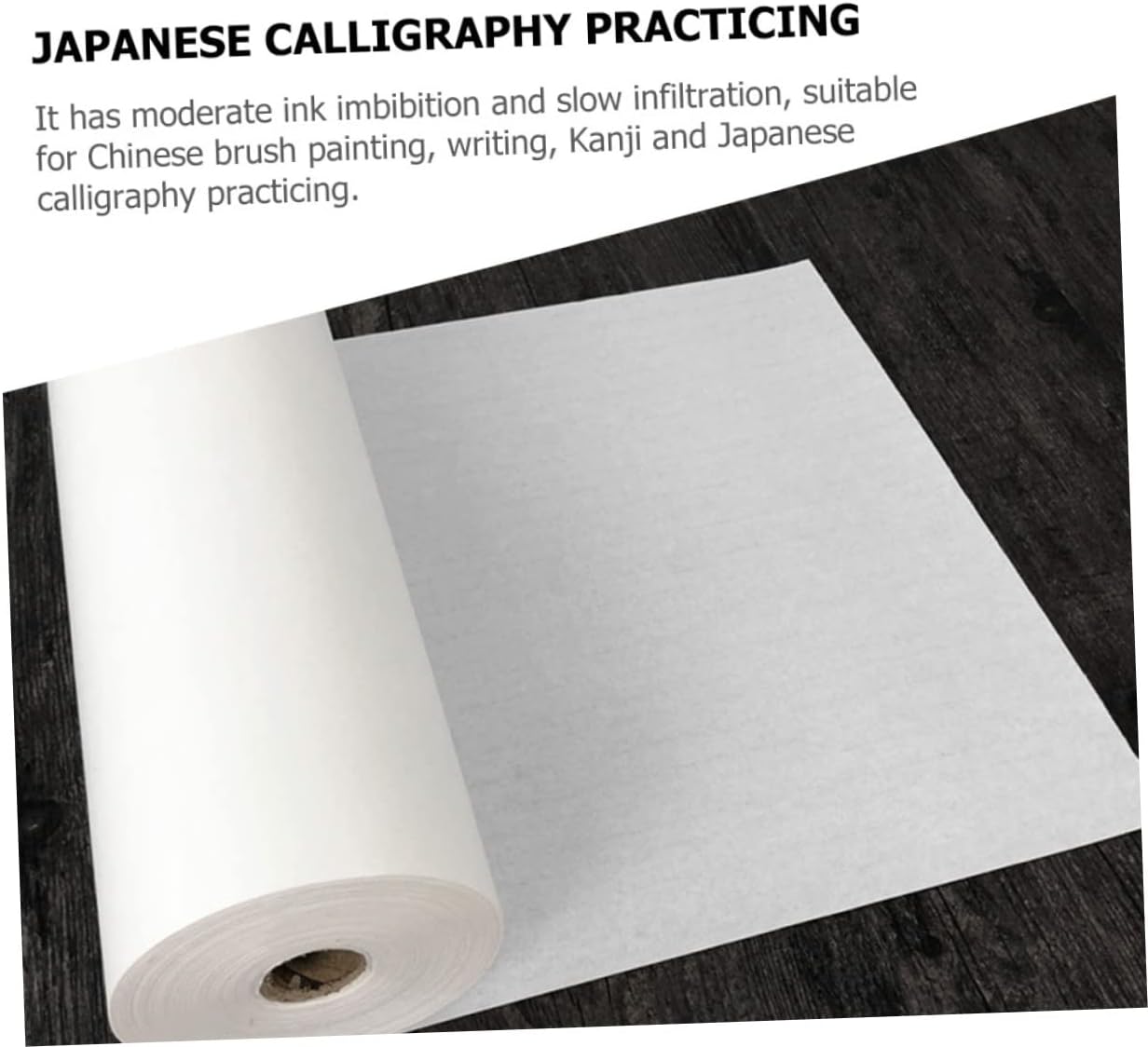 HOODANCOS 1Roll Paper for Calligraphy and Art Thick Rice Paper for Brush Painting for Ink Lightweight and Durable for Artists