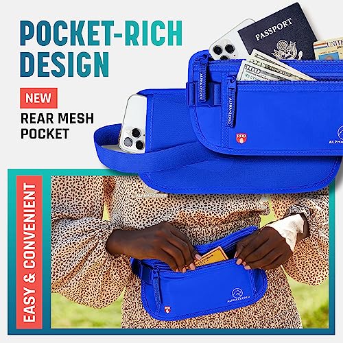 Image of Alpha Keeper Money Belt for Travel Hidden Under Clothes - RFID Blocking Passport Holder & Slim Waist Wallet Pouch for Women & Men, Anti-Theft Travel Accessories