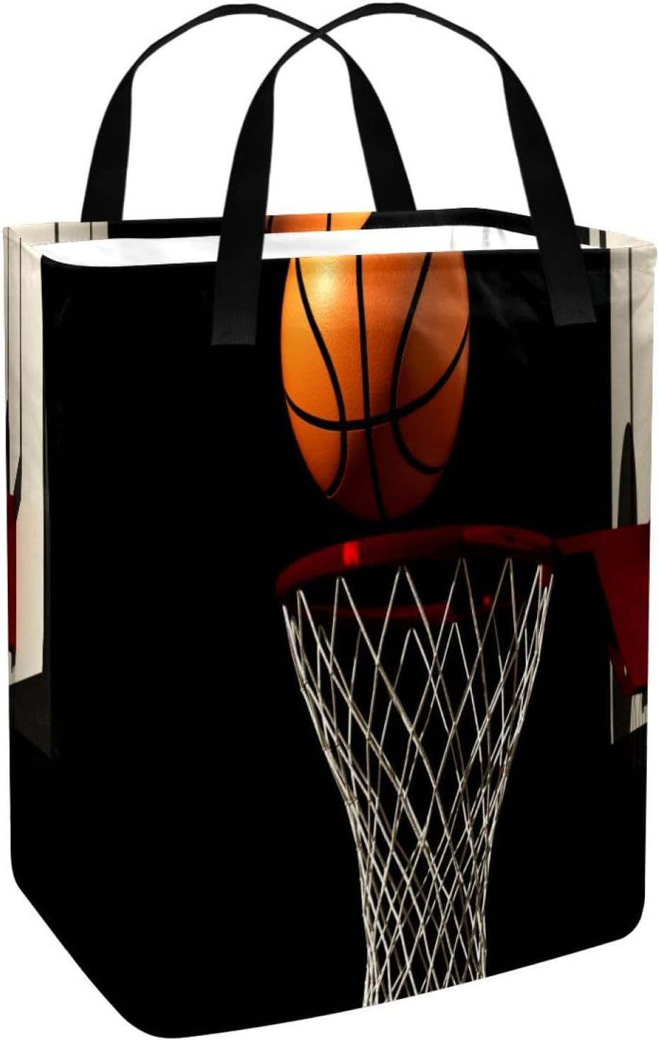 Laundry Basket with Handle, Large Laundry Basket, Basketball Black
