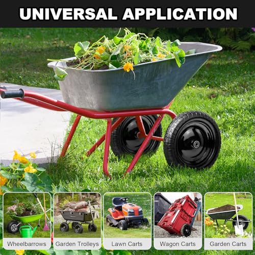 DGSL 1-Pack 4.80/4.00-8 Tire - 16" Flat-Free Tire Wheelbarrow Tire with 3" Centered Hub, 5/8" 3/4" Bearings, Heavy Duty Replacement Tires for Gardening & Yard Work by DGSL - Image 7