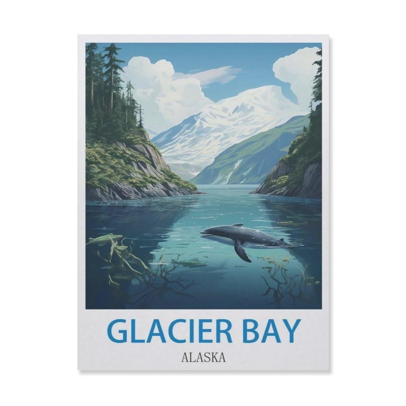 Vintage Art Metal Signs Funny Sign，Glacier Bay Alaska(30x40cm）